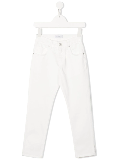 Paolo Pecora Kids' Mid-rise Straight-leg Jeans In White