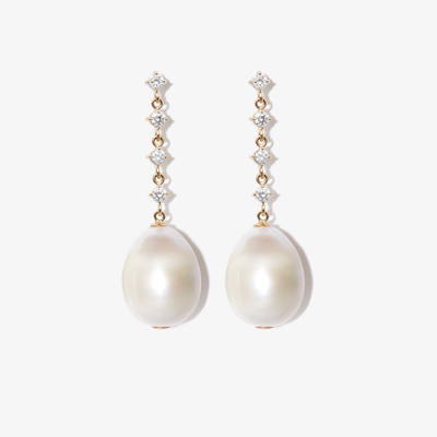 Zoë Chicco 14k Yellow Gold Pearl Diamond Drop Earrings