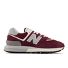 New Balance 574 Legacy Leather And Mesh Trainers In Red/grey