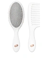 T3 Detangle Duo Detangling Brush And Shower Comb Set In N,a