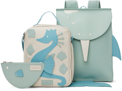 Coco Village Babies' Kids Blue Under The Sea Backpack Set In Animal