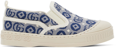 Gucci Baby Tennis 1977 Jacquard Sneakers In Blue,white
