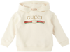 Gucci Baby Off-white Logo Hoodie In 9112 White/green/red