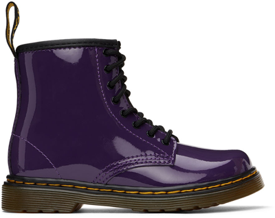 Dr. Martens' Junior's 1460 Patent Leather Lace Up Boots In Blackcurrant