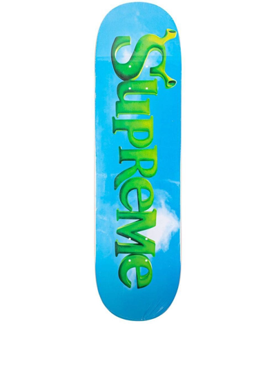 Supreme Shrek Skateboard Deck In Blue