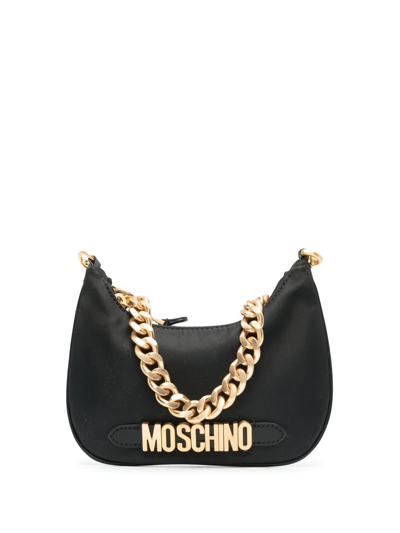 Moschino Logo-letter Shoulder Bag In Black