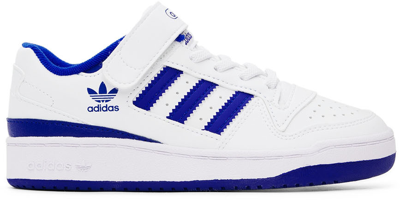 Adidas Originals Kids White & Blue Forum Low Sneakers In Ftwr White / Team Ro