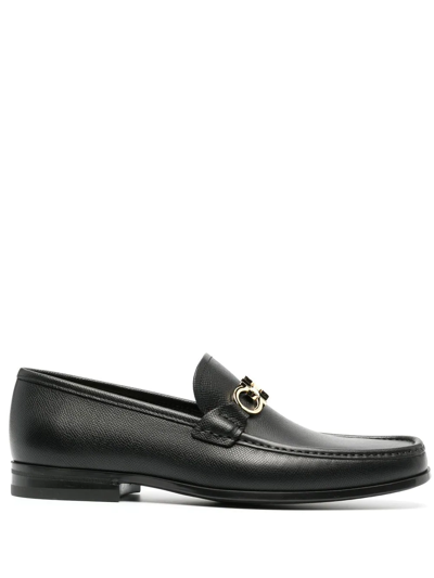 Ferragamo Grandioso Leather Loafer With Gancini Detail In Brown