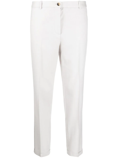 Fabiana Filippi Pressed-crease Cropped Tailored Trousers In Grey