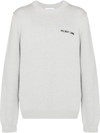 Helmut Lang Grey Panel Detail Knitted Sweater In Grey
