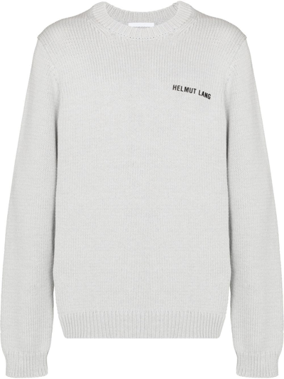 Helmut Lang Grey Panel Detail Knitted Sweater