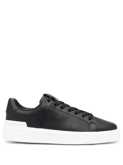 Balmain Logo-patch Low-top Trainers In Black