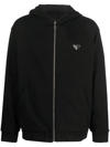 Prada Triangle-logo Velvet Blouson Jacket In Black