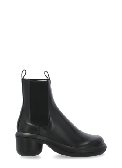 Jil Sander Elasticated-panel Leather Boots In Black