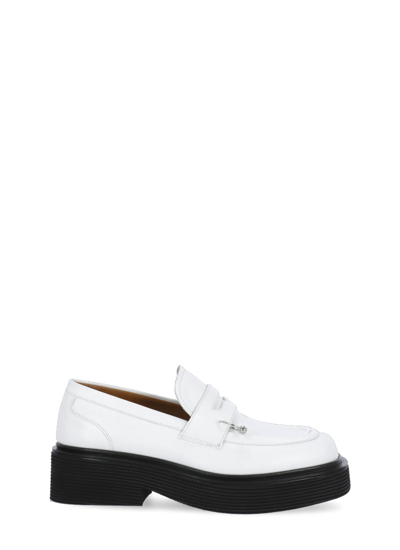 Marni Piercing-detail Slip-on Loafers In Lily White