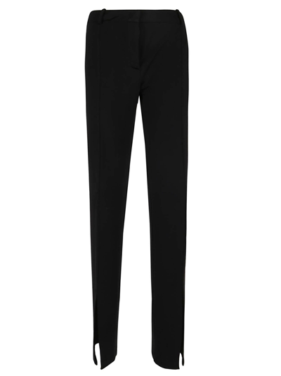 Pinko Hulka High-rise Knit Flared Pants In Black