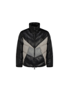 Neil Barrett High-shine Feather-down Padded Coat In Greys/black