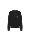 Palm Angels Palm-motif Crew-neck Jumper In Black/fuchsia