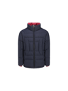 Ferragamo Feather-down Padded Jacket In Dark Blue