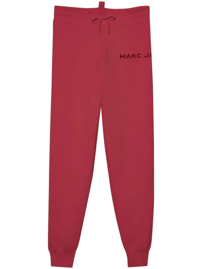 Marc Jacobs Knitted Logo-print Tapered Sweatpants In Red
