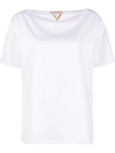 Valentino Logo-plaque Oversized T-shirt In White