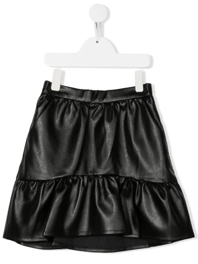 Zadig & Voltaire Kids' Girls Black Faux Leather Skirt