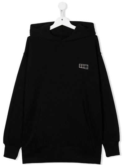Msgm Teen Logo-print Hoodie In Grey