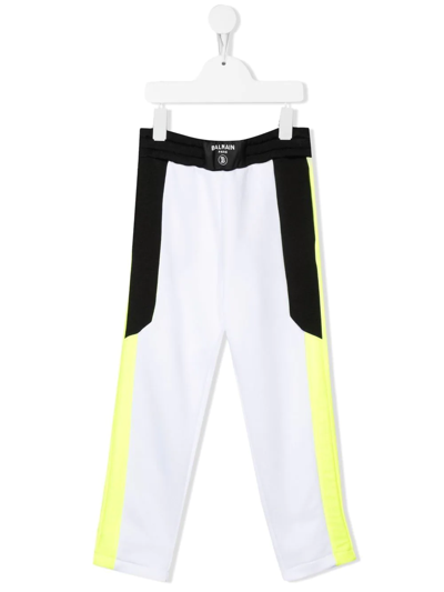 Balmain Kids' Straight-leg Trousers In Bianco