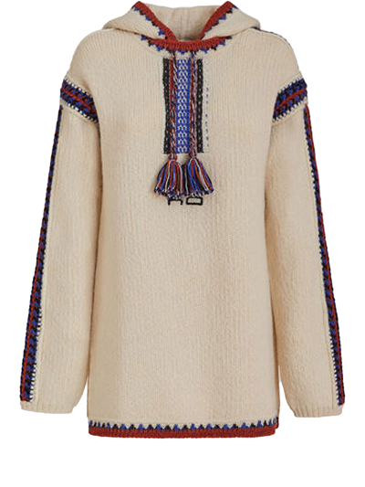 Etro Embroidered Intarsia Wool-blend Jumper In White