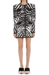 Dolce & Gabbana Zebra-print Strong Shoulder Brocade Jacket In Hwagn Zebra Nera Fdo.bianc