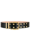 By Far 4.5cm Duo Smooth Leather Belt In Black