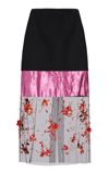 Prada Embroidered Cloth And Satin Midi-skirt In Multi