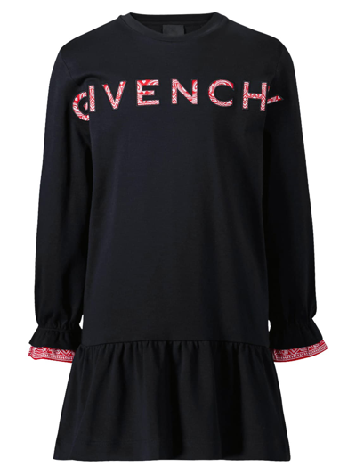 Givenchy Kids Dress For Girls In Black