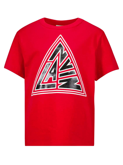 Lanvin Boys Teen Red Triangle Logo T-shirt In Rosso