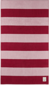 TEKLA PINK & RED BLOCK STRIPES BEACH TOWEL