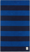 Tekla Navy Block Stripes Beach Towel In Navy Block Stripes