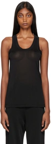 Studio Nicholson Black Flor Tank Top In Black 20700555