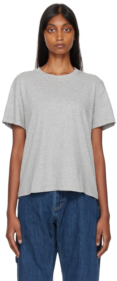 Studio Nicholson Gray Marine T-shirt In Grey Marl