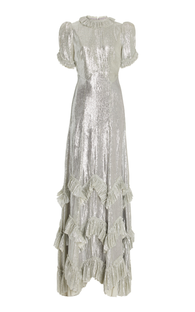 The Vampire's Wife Women's The Skyrocket Lamé Maxi Dress In Silver
