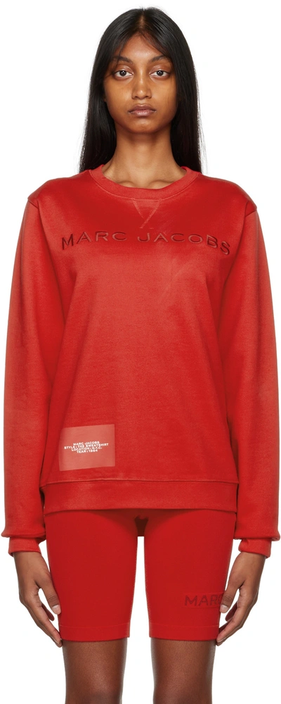 Marc Jacobs The Sweatshirt Logo-patch Pullover In Red