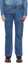 Bless Blue Embroidered Jeans In Blue
