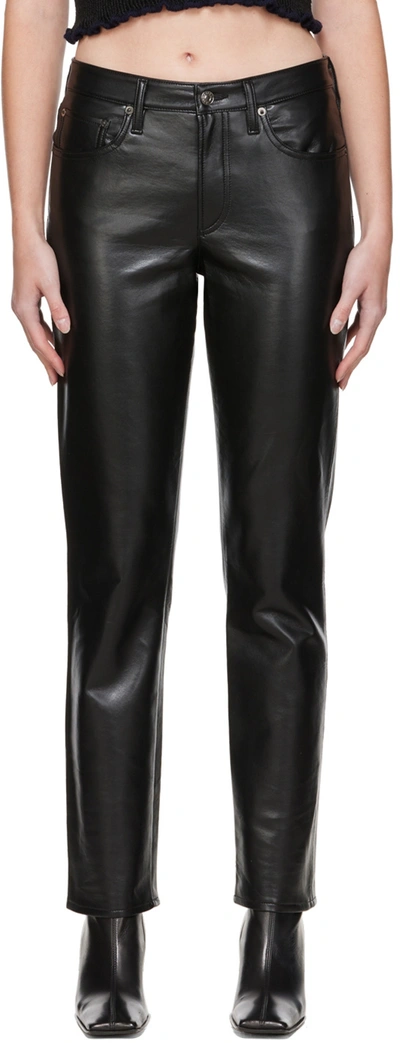 AGOLDE BLACK 90S RECYCLED LEATHER PANTS