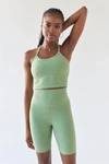 Beyond Yoga Spacedye Slim Racerback Cropped Tank In Green Multi