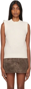 Ganni Off-white O-neck Vest In 135 Egret