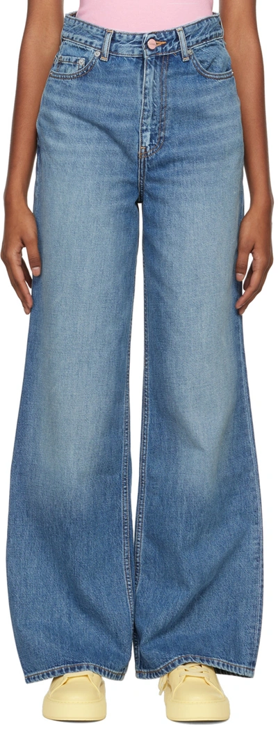 Ganni Blue Magny Wide-leg Jeans