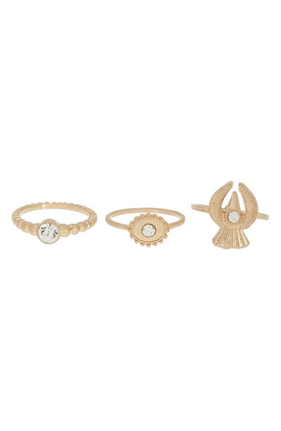 Melrose And Market Crystal Embellished Rings In Clear- Gold