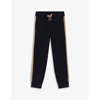 Chloé Contrast Stripe Knitted Cotton Jogging Bottoms 8-14 Years In Navy