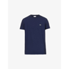 Lacoste Logo-embroidered Crew-neck T-shirt In Navy Blue