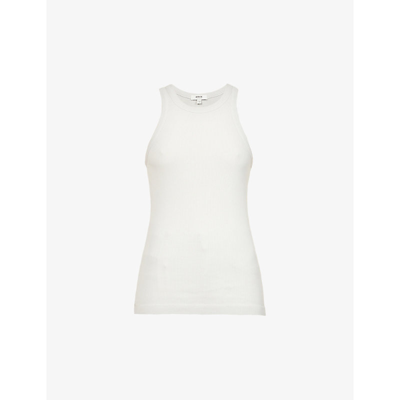 Agolde Bailey Sleeveless Stretch-woven Blend Tank Top In White