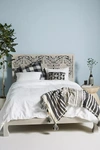 Anthropologie Handcarved Low Lombok Bed By  In Beige Size Tw Top/bed